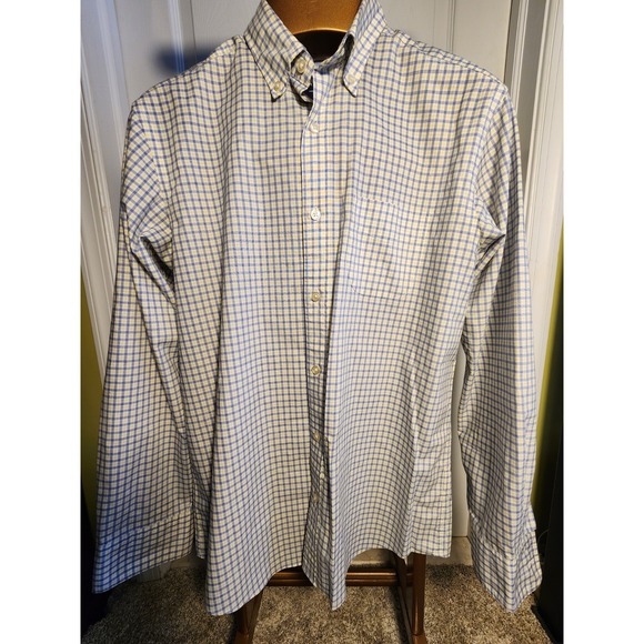 Charles Tyrwhitt Other - Charles Tyrwhitt Dress Shirt Men's Sz M Yellow Blue Check Classic Fit Button Up